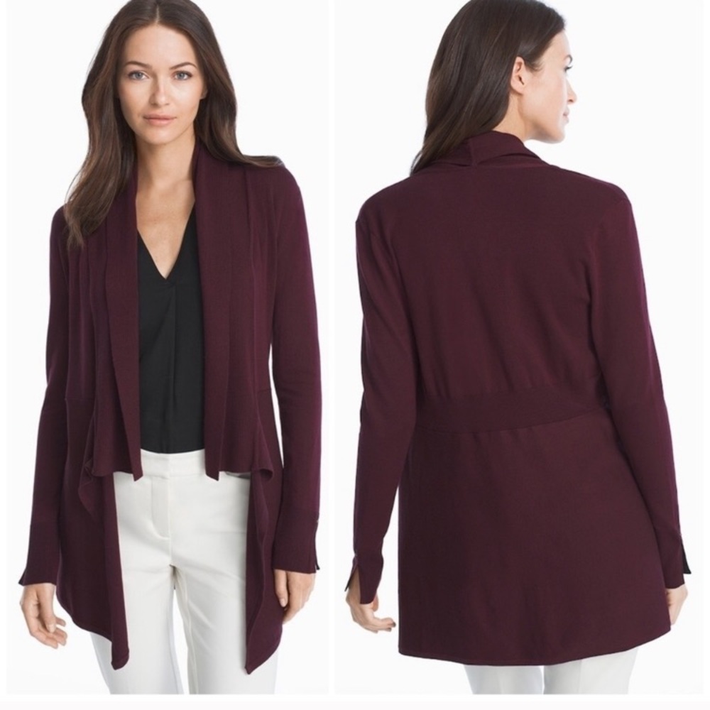 WHBM Cabernet Waterfall Midi Sweater